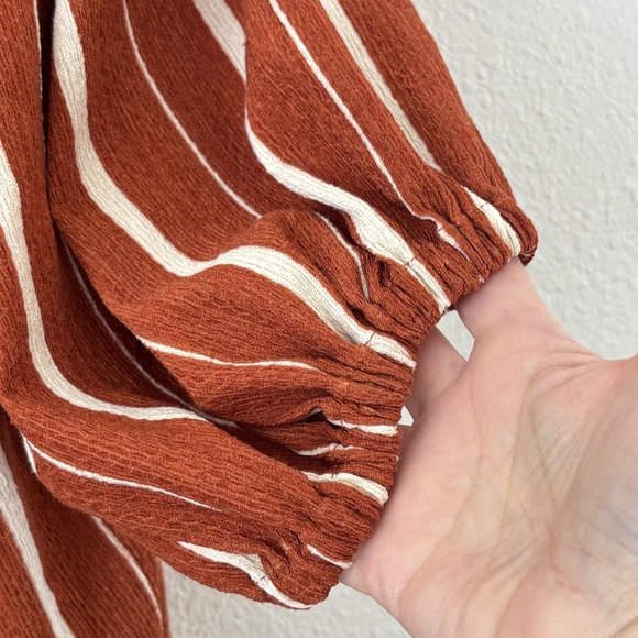 Anthropologie Elodie Off Shoulder Stripe Top Womens Size L Boho Peasant - Picture 7 of 12